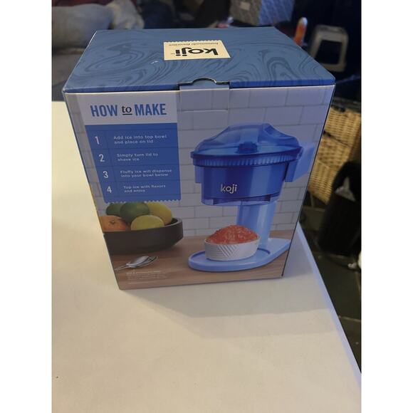 Koji Ice Shaver - Blue Snow Cone Maker New in Box Kitchen Desserts Fun For Kids - Picture 3 of 4